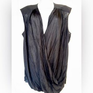 Helmut Lang Black Drape Front Top Size Large NWT $240